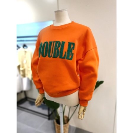 부클 기모 맨투맨 오렌지