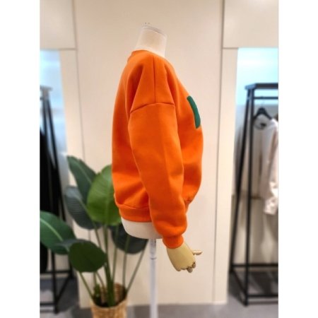부클 기모 맨투맨 오렌지