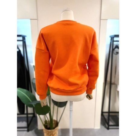 부클 기모 맨투맨 오렌지