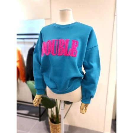 부클 기모 맨투맨 블루