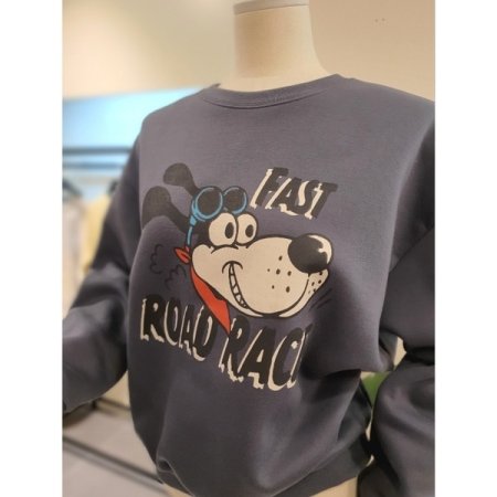 기모 도기 프린팅 맨투맨 다크그레이