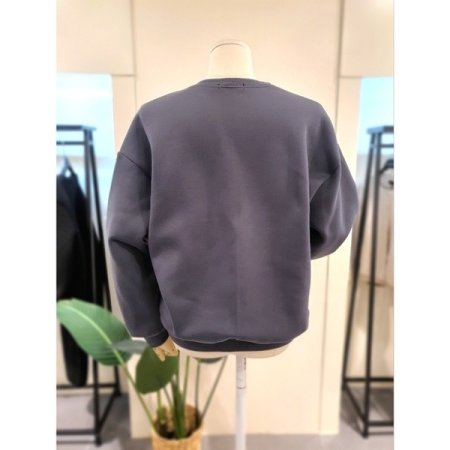 기모 도기 프린팅 맨투맨 다크그레이