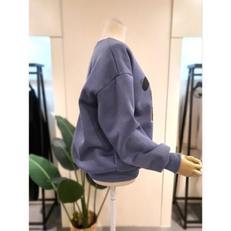 기모 도기 프린팅 맨투맨 스카이블루