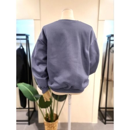 기모 도기 프린팅 맨투맨 스카이블루