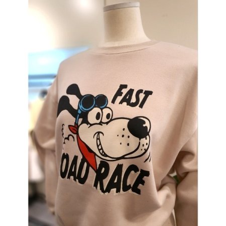 기모 도기 프린팅 맨투맨 베이지