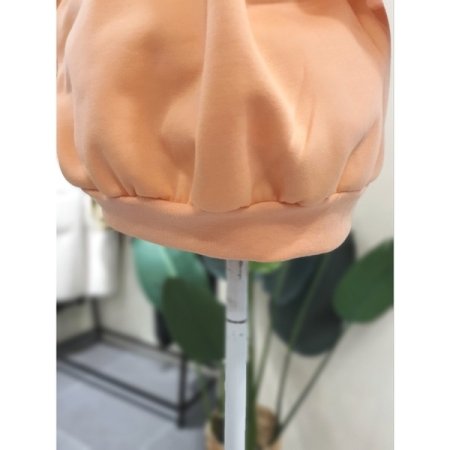 기모 V넥 발포 프린팅 맨투맨 오렌지