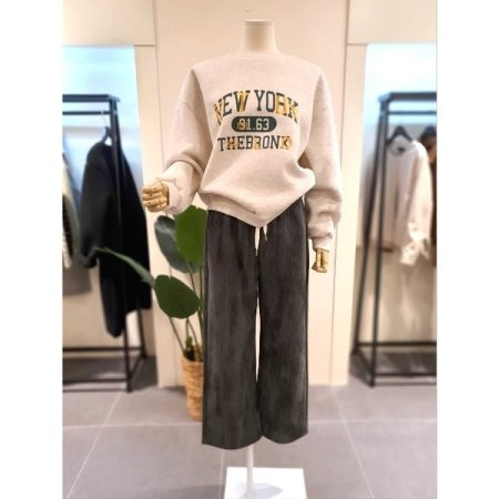 안감기모 워싱 코듀 와이드 팬츠 카키