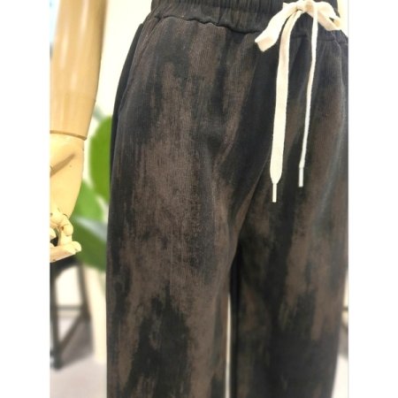 안감기모 워싱 코듀 와이드 팬츠 블랙