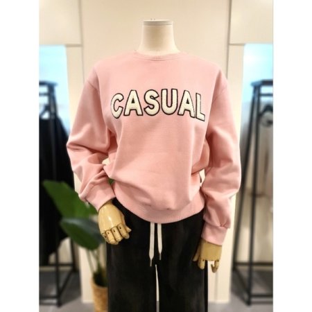 폼폼 패치 기모 맨투맨 다크그레이