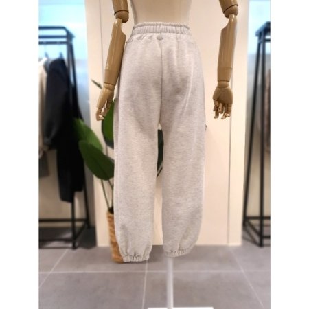 라벨 기모 조거 팬츠 오트밀