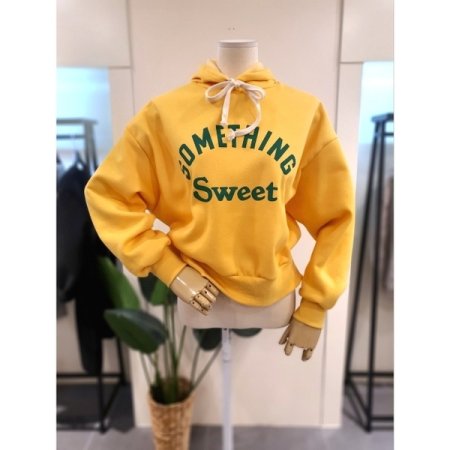 마카롱 기모 후드 옐로우