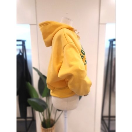 마카롱 기모 후드 옐로우