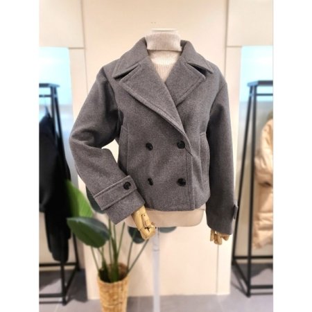 더블버튼 숏 코트