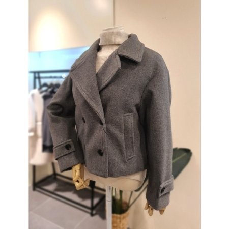 더블버튼 숏 코트