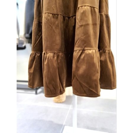벨벳 카캉 밴딩 스커트 브라운
