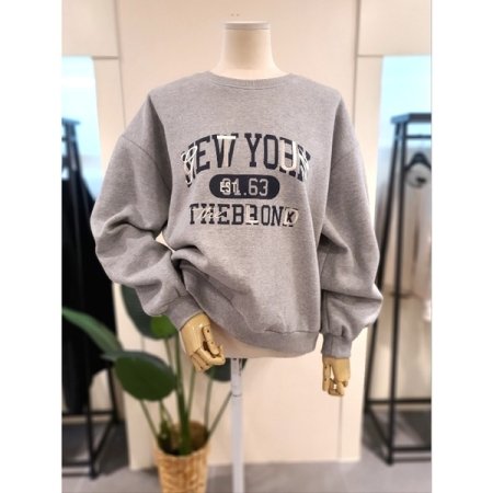 뉴욕 자수 기모 맨투맨 3색상