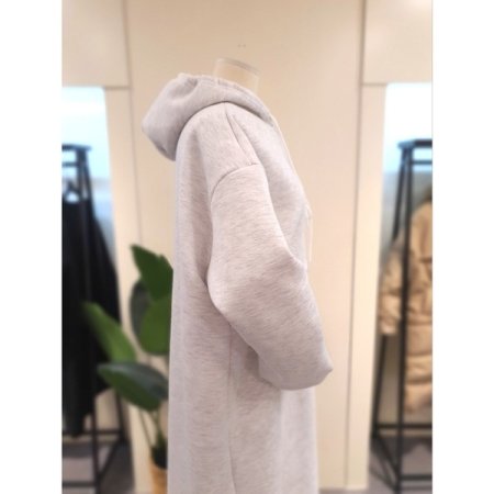 기모 후드 원피스 라이트그레이