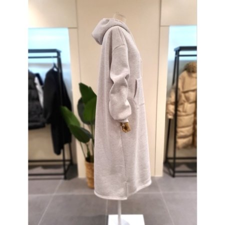 기모 후드 원피스 라이트그레이