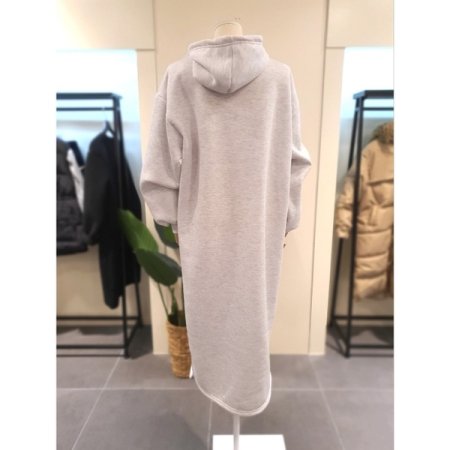 기모 후드 원피스 라이트그레이