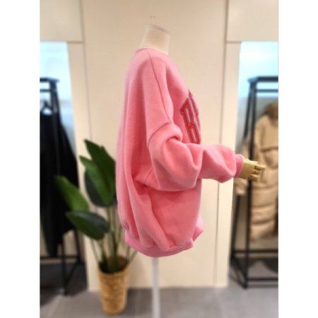 겉기모 박시 맨투맨 핑크