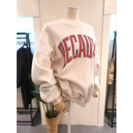 겉기모 박시 맨투맨 아이보리