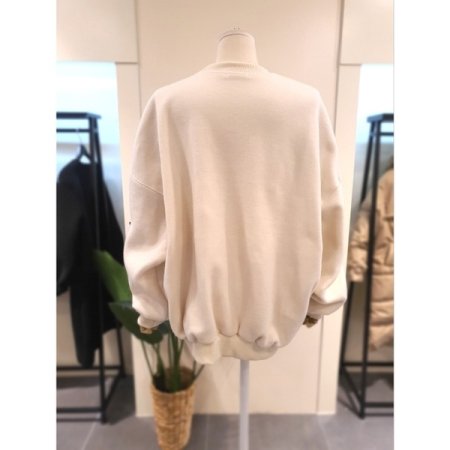 겉기모 박시 맨투맨 아이보리