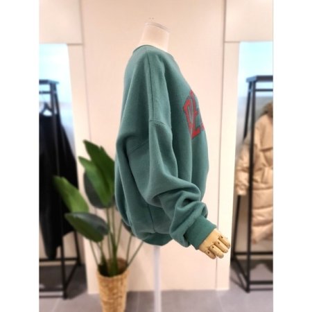 겉기모 박시 맨투맨 그린