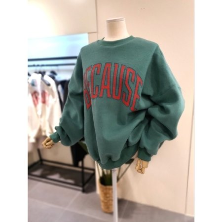 겉기모 박시 맨투맨 그린