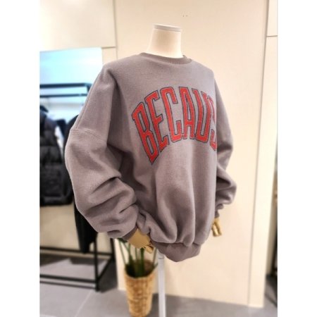 겉기모 박시 맨투맨 브라운