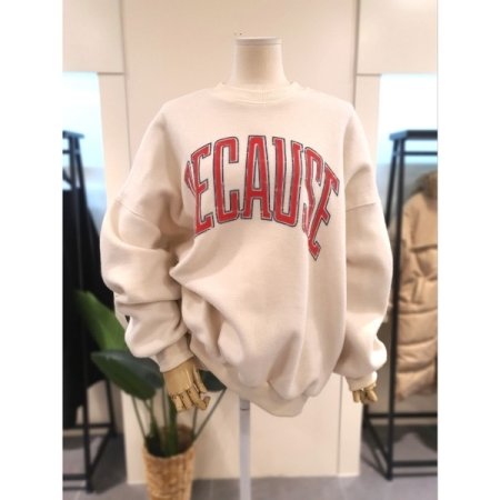 겉기모 박시 맨투맨 브라운