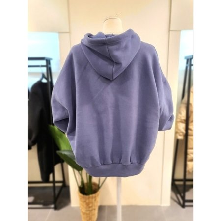 엠보 기모 루즈핏 후드티 스카이블루