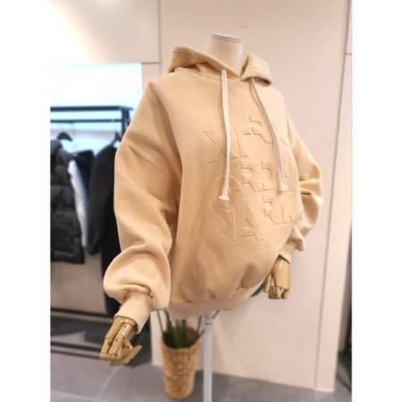 엠보 기모 루즈핏 후드티 옐로우