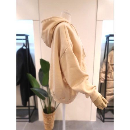 엠보 기모 루즈핏 후드티 옐로우