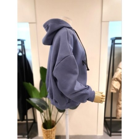 뉴욕 기모 루즈핏 후드티 스카이블루