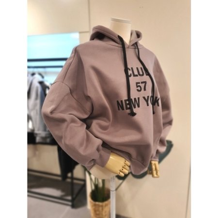 뉴욕 기모 루즈핏 후드티 브라운