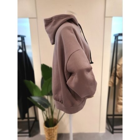 뉴욕 기모 루즈핏 후드티 브라운