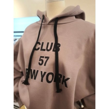 뉴욕 기모 루즈핏 후드티 브라운