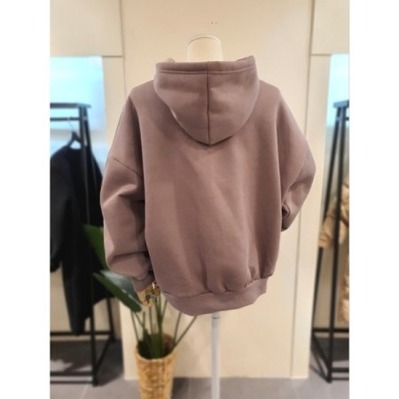 뉴욕 기모 루즈핏 후드티 브라운