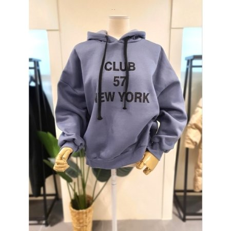 뉴욕 기모 루즈핏 후드티 브라운