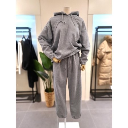 기모 후드 조거 세트 그레이