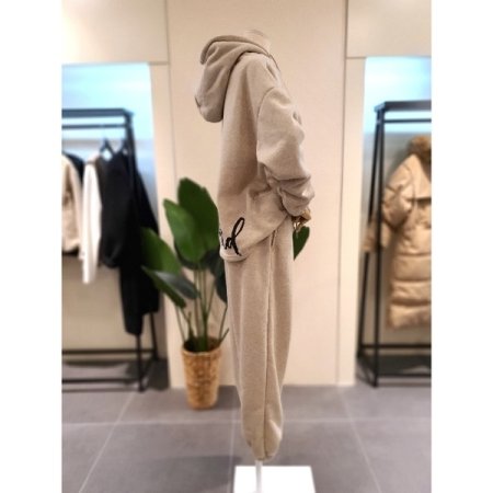 기모 후드 조거 세트 오트밀