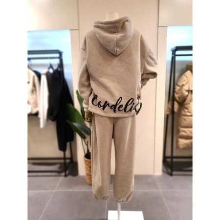 기모 후드 조거 세트 오트밀