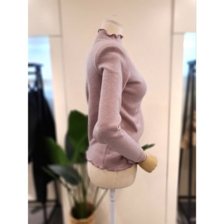 기모 물결 반목 티셔츠 핑크