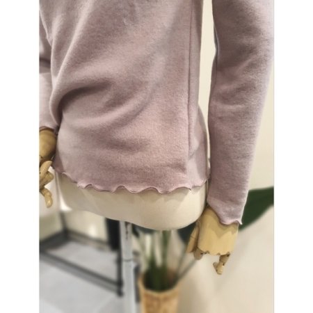 기모 물결 반목 티셔츠 핑크