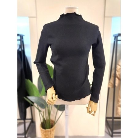 물결 반목 기모 티셔츠 크림