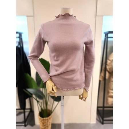 기모 물결 반목 티셔츠 블랙