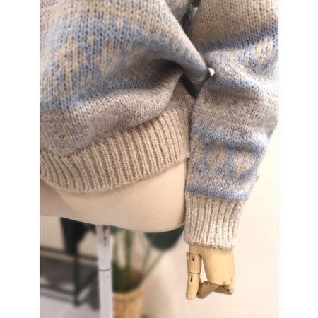 눈송이 도톰 니트 베이지