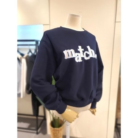 하트 콤마 자수 이중넥 맨투맨 NA