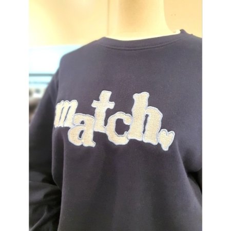 하트 콤마 자수 이중넥 맨투맨 NA