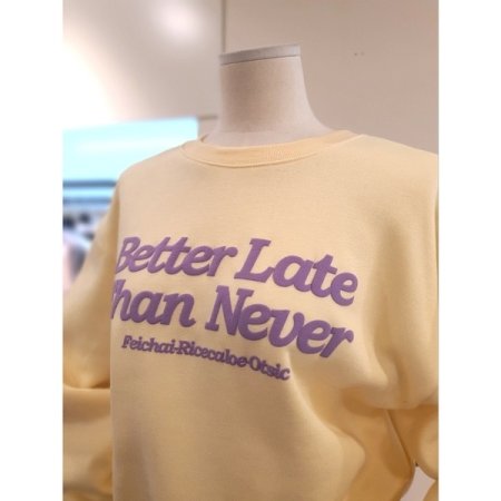 발포 프린팅 기모 맨투맨 옐로우